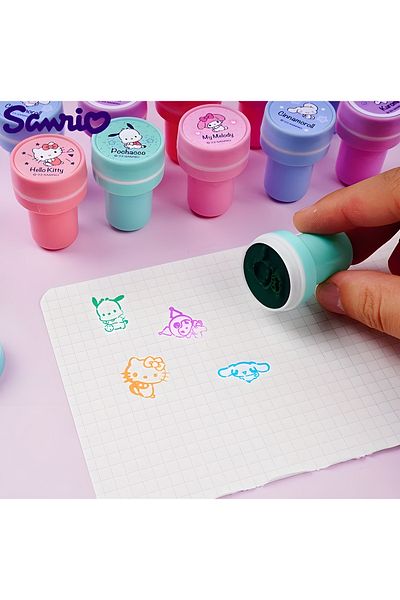 kardelen kırtasiye 12Pcs Sanrio Kuromi Printing Seal for Kids Stamp Stamping Educational Fun Game