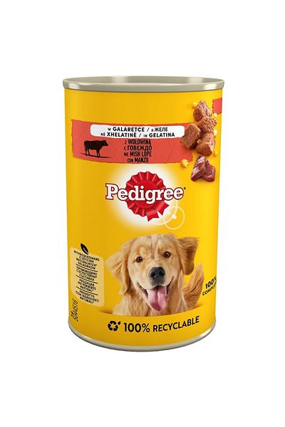 Pedigree Pachet 7x Hrana Umeda Pentru Caini Adult, Vita In Aspic, 400g