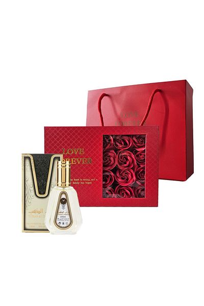 ARD AL ZAAFARAN Charmet Gift Set, Ard al Zaafaran Turab Al Dhahab Eau de Parfum 50 ml and Rose Box