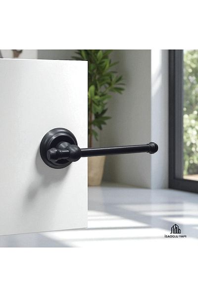 İSAOĞLU YAPI Black Toilet Paper Holder Vintage Design Special Series Bathroom Toilet Paper Holder Brass Material