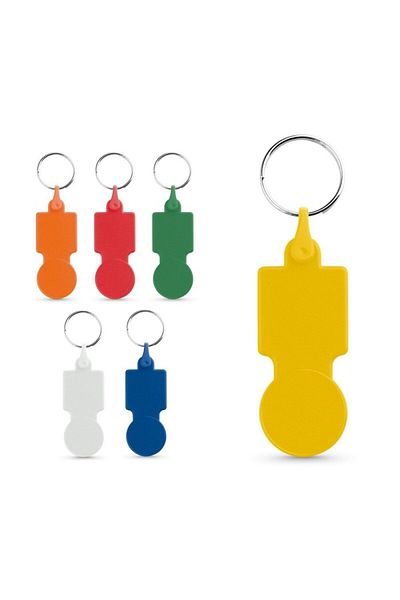 dalimag Coin-shaped keychain for supermarket trolley, metal ring