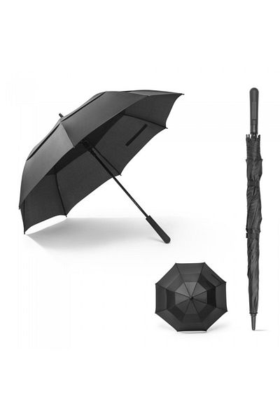dalimag Pongee Umbrella, Automatic Opening and Closing, Cover, 94 cm, Black