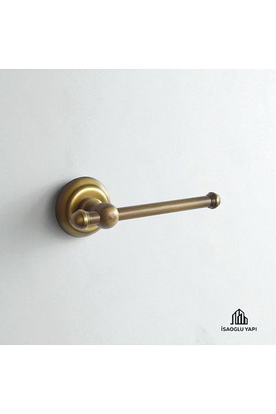 İSAOĞLU YAPI Antique Toilet Paper Holder Vintage Classic Design Special Series Brass Material Paper Holder
