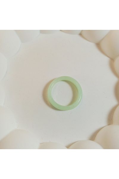 Crystal Atelier Certified Green Agate Stone Evil Eye Ring