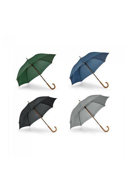 dalimag Polyester Umbrella with Wooden Shaft and Handle, Manual Opening, 88 cm