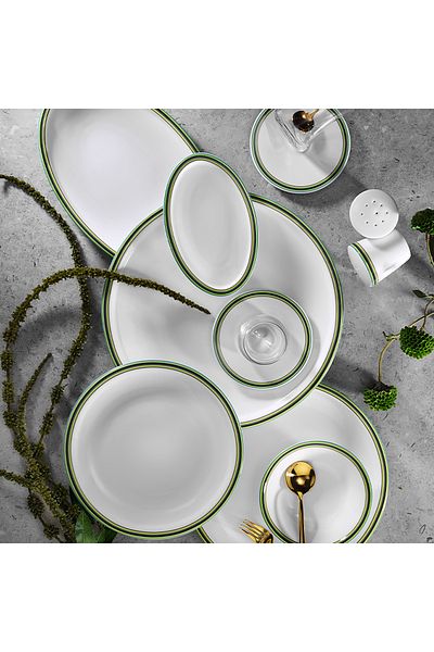 EVALIZA Alaia Green 42 Piece Breakfast Set for 6 People