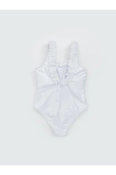 LC Waikiki Lcw Kids White Quick Dry Uv Protection Swimsuit for Girls
