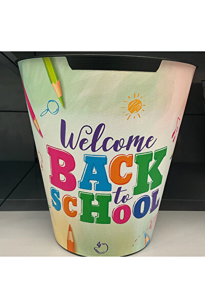 QUTU Q-bin Back To School Okula Dönüş Temalı 10 Lt Çocuk Odası Çöp Kutusu Kovası Sepeti