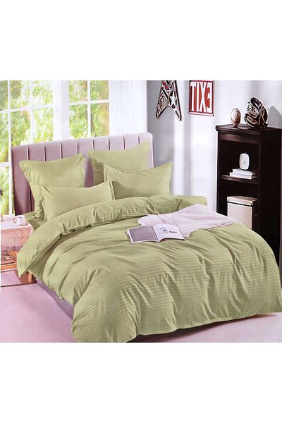 Pucioasa Double bed linen, Damask, Sulphur, 6 pieces, Fitted sheet 230x250 cm