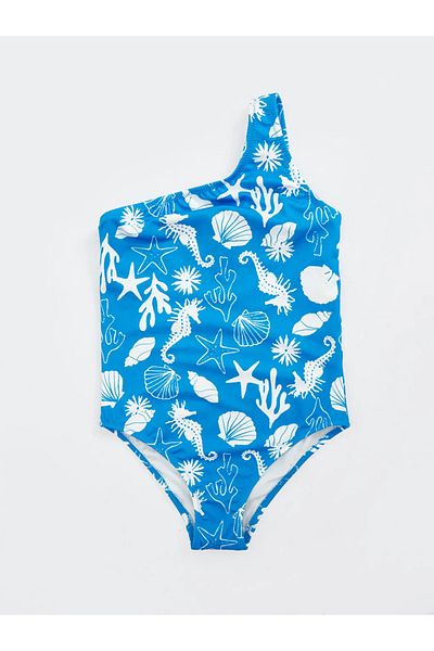 LC Waikiki Lcw kids ecru quick dry girl's swimsuit