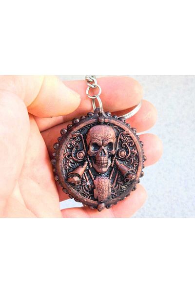 HM GROUP Hm Skull Biker 3D Embossed Collection Series Keychain