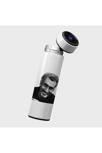 ZERYA Yilmaz Güney Designed Thermos - Yilmaz Güney Illustrated Thermos - Black and White