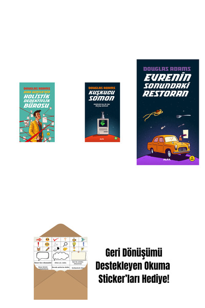 Alfa Yayınları Douglas Adams 3 Kitap Set + Okuma Sticker'ları