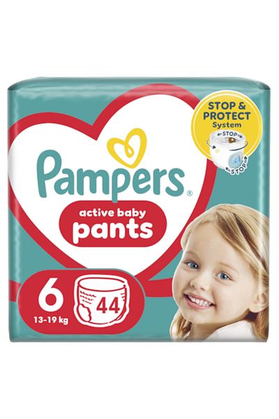 Pampers Pampers Active Pachet Jumbo pentru bebeluși, mărimea 6, 14-19 kg, 44 buc.