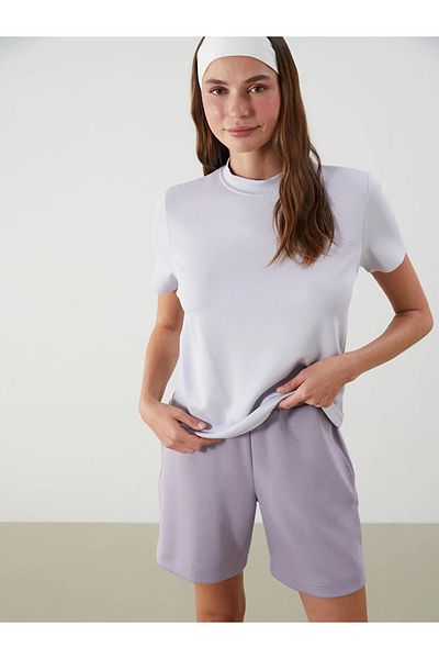 LC Waikiki Γυναικείο T-Shirt LCW Vision Lilac Stand Collar