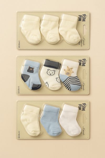 Baby Fou Cotton 0-6 Months Newborn Baby 9-Piece Baby Socks
