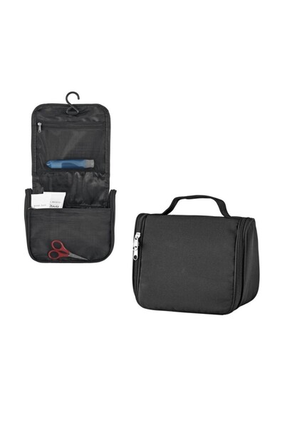 dalimag Microfiber cosmetic bag with multiple pockets, hook and zipper