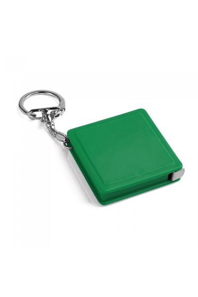 dalimag Ruleta 1 metru, breloc, patrat, sistem inchidere automata, 40 x 40 x 9 mm, verde
