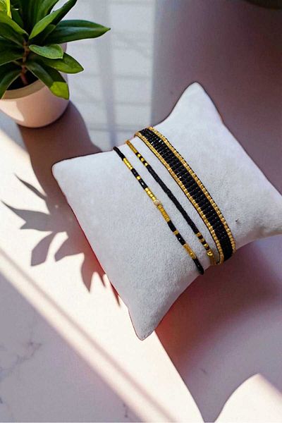 Atölye Olcay Eser Gold Black Miyuki Team Bracelet