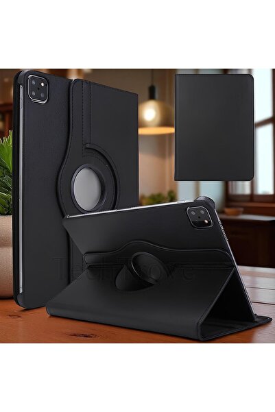 TechTrove Apple iPad Air 10.9 2022 (5.Nesil) Kılıf 360 Dönebilen Standlı Pu D...
