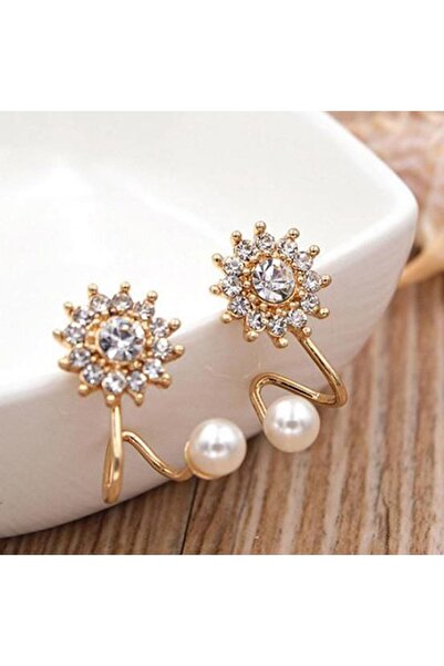 Generic Brand Stylish and Elegant Stone Flower Earrings