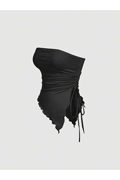 Marin Star Συσκευασία 2 Ασπρόμαυρη Ασύμμετρη Πλαϊνή Συρματόσχοινο Εύκαμπτη Καλοκαιρινή Μπλούζα, Συρματόσχοινο Μαύρο Λύκρα Στράπλες