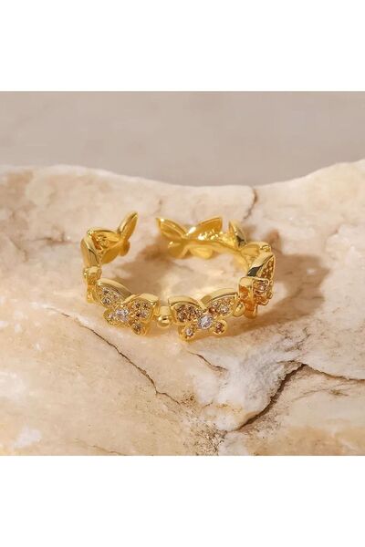 Shiklik MODA ارفع أناقتك مع خاتم الفراشة الرائع المرصع بالأحجار