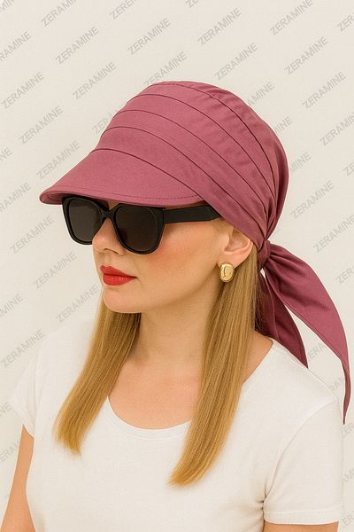 ZERAMİNE Tie-Up Visor Bandana Visor Hat with Uv Protector