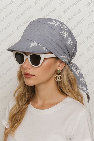 ZERAMİNE Tie-Up Visor Bandana Visor Hat with Uv Protector