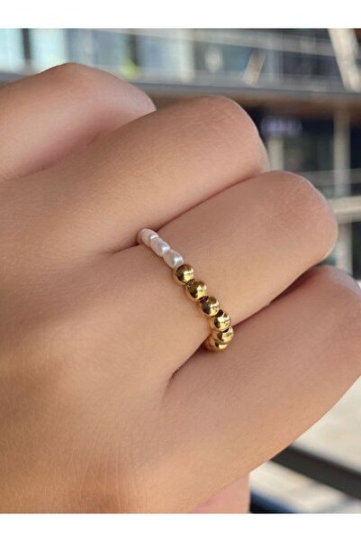 MODAELMAS1 خاتم نسائي مطرز باللؤلؤ لتكملة أناقتك