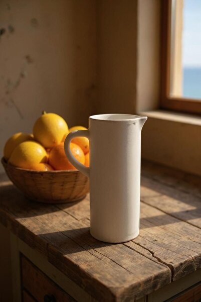 BAYRAMPASAHOBİM Dekoratif Ham Seramik Modern Sürahi Dekor Vazo (Sırsız)