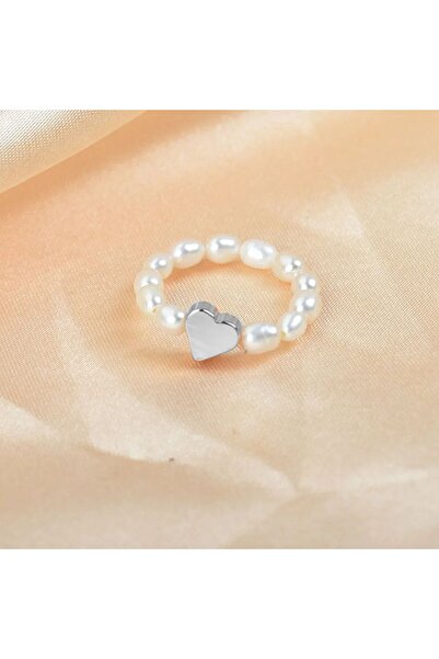 Shiklik MODA قم بتكملة أناقتك مع خاتم اللؤلؤ ذو النمط القلبي الأنيق