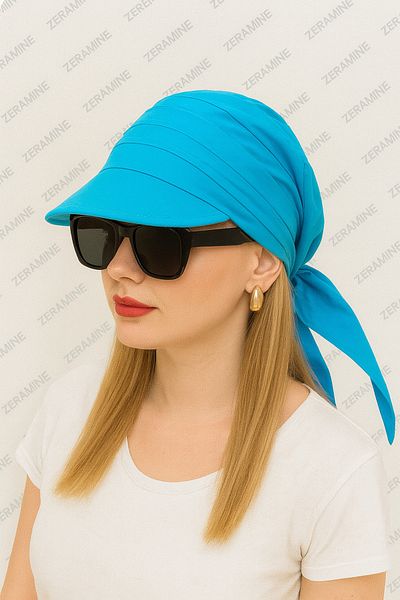 ZERAMİNE Tie-Up Visor Bandana Visor Hat with Uv Protector