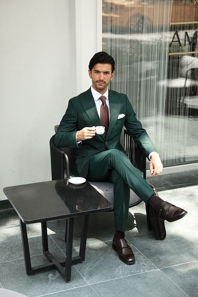 AEK FIORE Men's Striped Suit