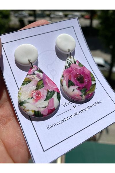VIVINCA Handmade Polymer Clay Colorful Vibrant Lightweight Earrings - Vivinca Floral Bloom