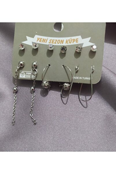 Generic Brand Set of 6 Earrings Reflecting Elegance