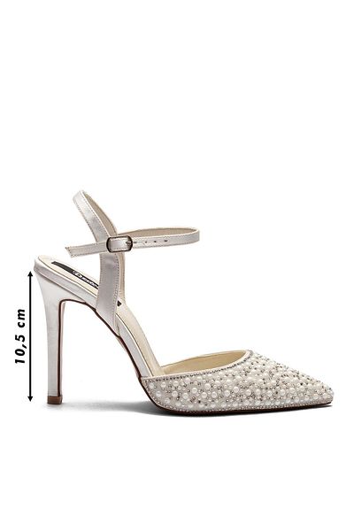 Dedos High Heeled Stone Embroidered Buckle Evening Dress Satin Shoes 330