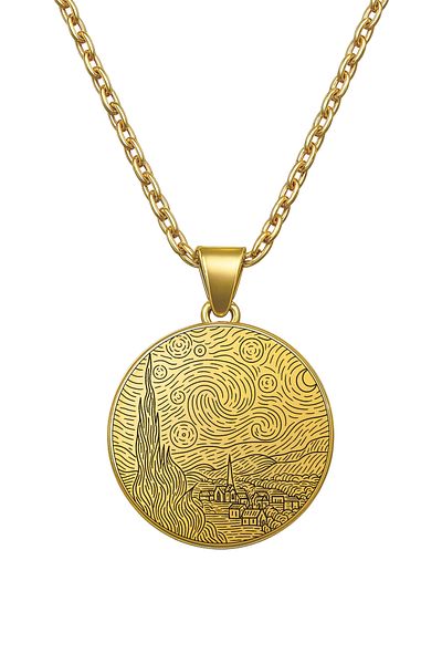 ArtinArt The Starry Night - Vincent Van Gogh |   316L Steel Necklace