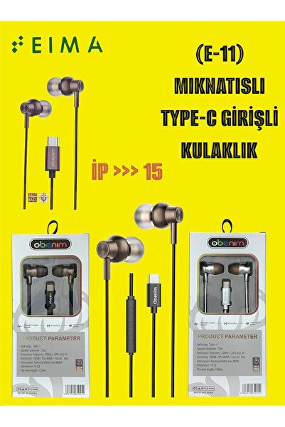 Bestech Mıknatıslı Type C Girişli Silikonlu Kulaklık Kahve E11