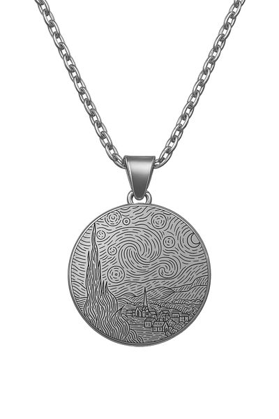 ArtinArt The Starry Night - Vincent Van Gogh |   316L Steel Necklace
