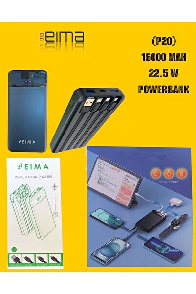 Bestech 16000 Mah PD22.5W Powerbank 4 Uçlu Çok Yönlü P20