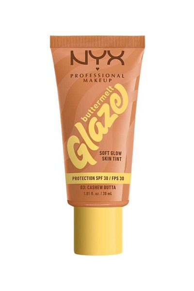 NYX Professional Makeup Buttermelt Glaze Soft Glow Skin Tint + SPF 30 Foundation 12h Wear Cashew But