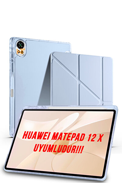 Nezih Case Huawei MatePad 12 X 2025 Uyumlu Trifolding Kalem Bölmeli Arkası Yu...