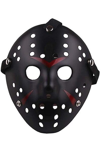 Skygo Black Color Red Stripes Full Face Hockey Jason Mask Hannibal Mask