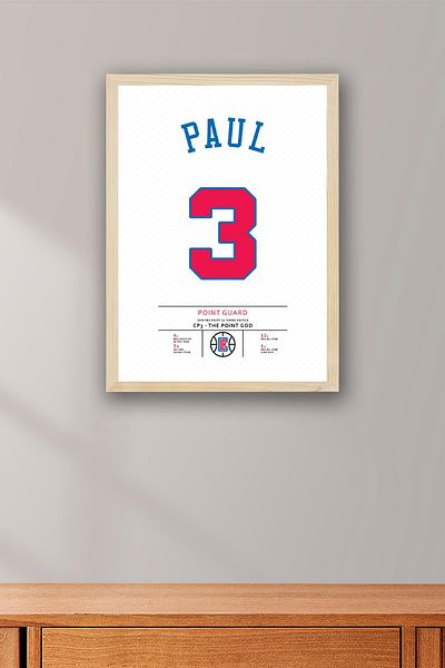 Saturn Chris Paul Jersey Framed Painting - Nba Los Angeles Clippers Jersey