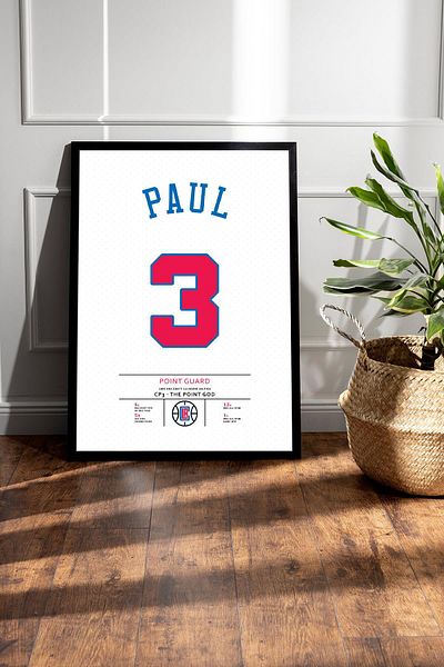 Saturn Chris Paul Jersey Framed Painting - Nba Los Angeles Clippers Jersey
