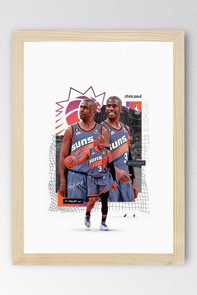 Saturn Pictură înrămată de Chris Paul - Pictură poster NBA de baschet