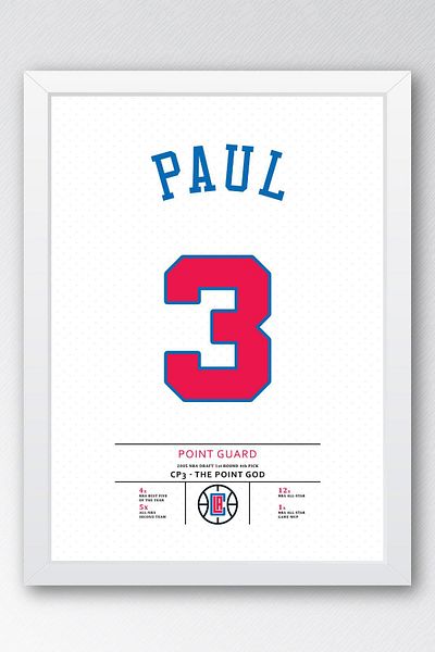Saturn Tricou Chris Paul cu cadru de pictură - Tricou NBA Los Angeles Clippers