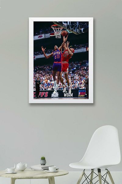 Saturn Dennis Rodman Framed Painting - Basketball Nba Poster Painting