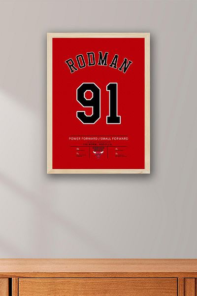 Saturn Dennis Rodman Jersey Framed Painting - Nba Chicago Bulls Jersey